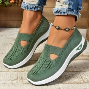 Nora | Ortopedyczne Buty Slip-On – Zielony