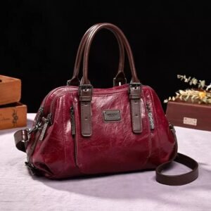 Elegancka Skórzana Torba – Czerwony