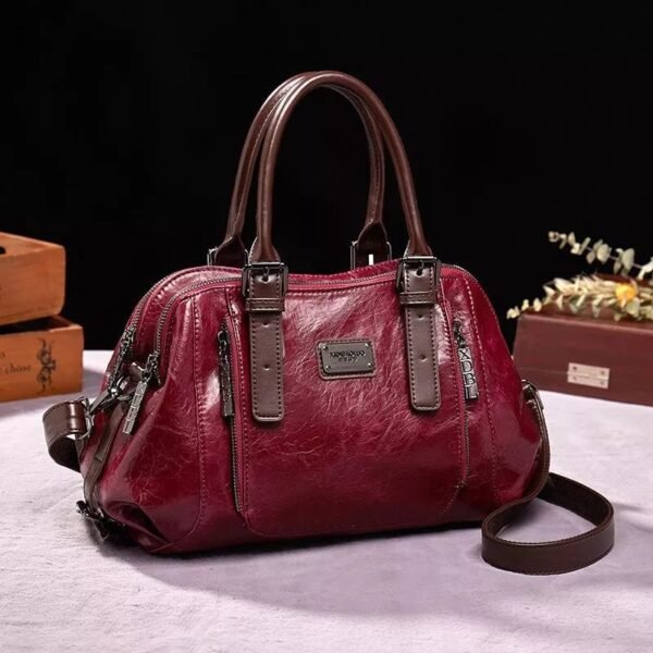 Elegancka Skórzana Torba – Czerwony
