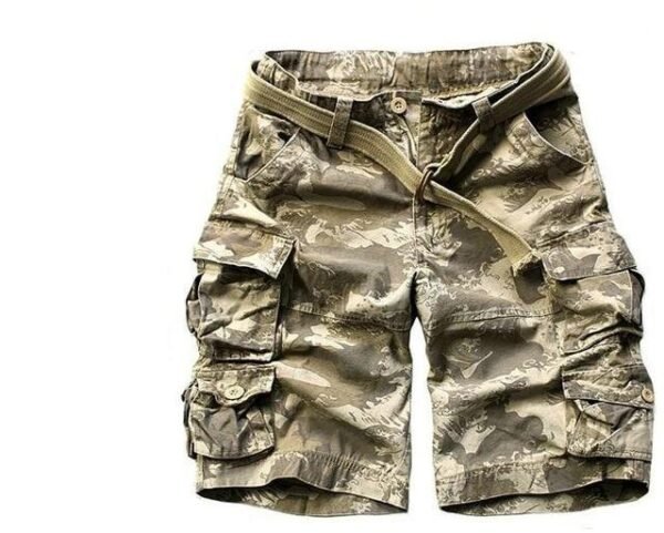 Felix | Męskie szorty cargo w kamuflażu Relaxed-Fit Bermuda – Khaki Camo