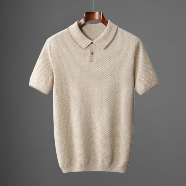 Dávid | Klasyczny T-shirt Mykonos – Beżowy